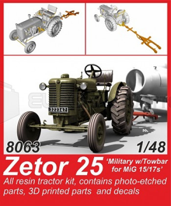 Cmk - Zetor 25 military tractor & tow bar for Mig-15/17