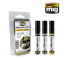 Mig products - Coffret oil brusher Bright metal (x3)