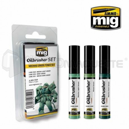 Mig products - Oil brusher green Mechas set (x3)