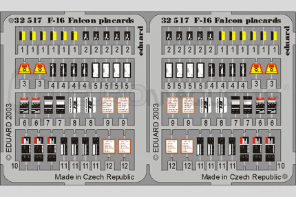 Eduard - F-16 A Placards   (hasegawa)