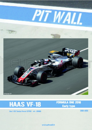 Pit wall - Haas VF-18 decals (pour Tamiya 20068)