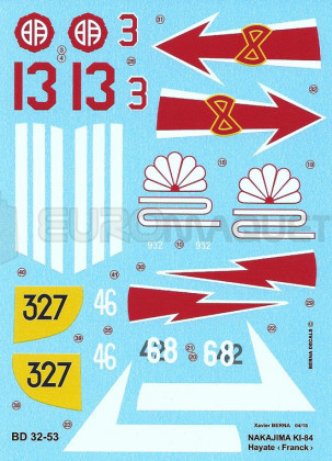 Berna decals - Ki-84 (6 décos)