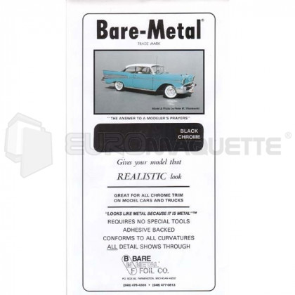 Bare metal - Black chrome feuille adhesives