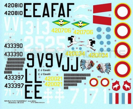 Berna decals - P-47D Bubble Français 1944/45